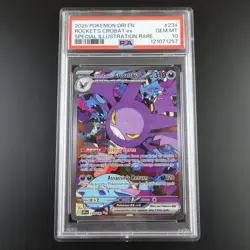 PSA 10 Team Rocket's Crobat ex 234/182 Pokemon Destined Rivals Full Art Graded - Image 1