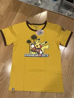 2025 Pokemon World Championships Yellow T-shirt Pikachu Medium - Image 1