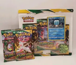 Pokemon TCG Cards Evolving Skies Blister 3-pack + 2 Booster Packs Bundle Sealed - Image 1
