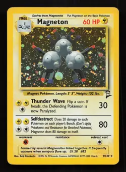Magneton 9/130 Base Set 2 Pokemon Lightly Played Holo - Image 1