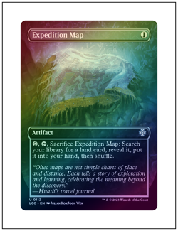 1x Expedition Map, Borderless Art Foil, Lost Caverns of Ixalan, MTG NM - Image 1