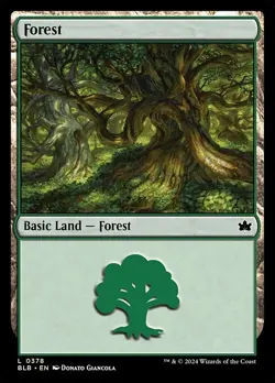 4x Bloomburrow Forest Land, MTG Lands, Magic Forest, 4 Pack, 378 - Image 1