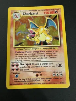1999 Pokemon TCG Base Set Charizard Holo 4/102 Unlimited WOTC - Image 1