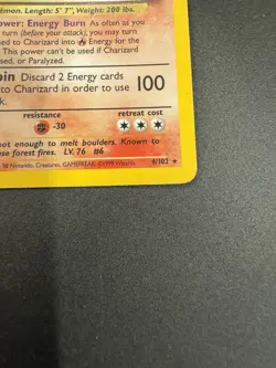 1999 Pokemon TCG Base Set Charizard Holo 4/102 Unlimited WOTC - Image 5
