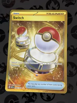 Switch Gold Secret Rare Trainer Pokemon Card Scarlett & Violet 151 206/165 - Image 1
