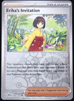 Pokemon TCG Erika's Invitation 160/165 Scarlet & Violet 151 Reverse Holo - NM - Image 1