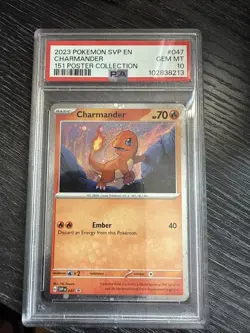 Pokemon 2023 SVP EN-SV Promo 151 Poster Collection Charmander #047, PSA 10 - Image 1