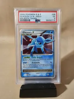 2008 POKEMON DIAMOND & PEARL MAJESTIC DAWN #98 GLACEON LV.X-HOLO PSA 5 - Image 1