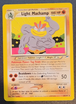 Pokemon Neo Destiny Light Machamp Rare Unlimited 25/105 NM Condition - Image 1