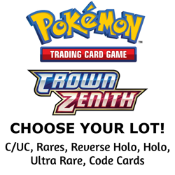 Pokemon TCG Crown Zenith Lot - C/UC, Rares, Reverse Holo, Holo, Ultra, Code Card - Image 1