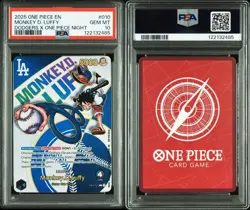 One Piece Luffy PSA10 Dodgers Promo Card #010 English 2025 GEM MT Rare - Image 1