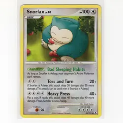 Pokemon TCG Snorlax 81/111 DPP Rising Rivals Regular Common Card EN-MP 2009 - Image 1
