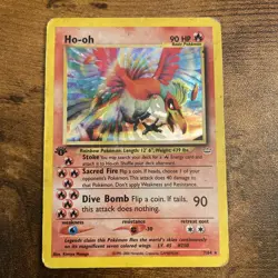 Ho-Oh FIRST EDITION #7/64 Pokemon Neo Revelation 2000 Holo Foil Rare Card - Image 1