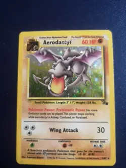 Pokemon TCG Aerodactyl Holo Rare Card Fossil Set 1/62 - Image 1
