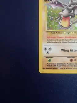 Pokemon TCG Aerodactyl Holo Rare Card Fossil Set 1/62 - Image 2