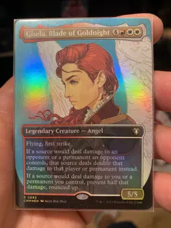 MTG Gisela, Blade of Goldnight BORDERLESS FOIL Commander Masters 0682 NM - Image 1