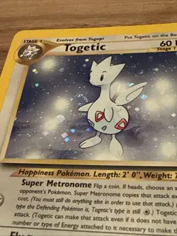 Togetic 16/111 Pokemon TCG 2000 Neo Genesis Unlimited Holo Rare NM Swirl - Image 2