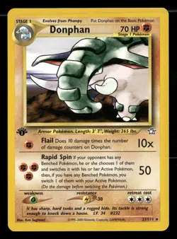 2000 Pokemon Neo Genesis 21/111 Donphan 1st Edition - Image 1