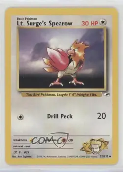 Lt Surge's Spearow Pokemon Gym Heroes #52 2000 z6b - Image 1