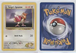 Lt Surge's Spearow Pokemon Gym Heroes #52 2000 z6b - Image 3