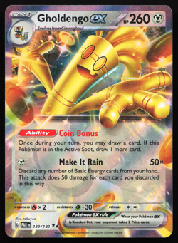 Gholdengo ex 139/182 Paradox Rift Double Rare Near Mint Pokemon Card - Image 1