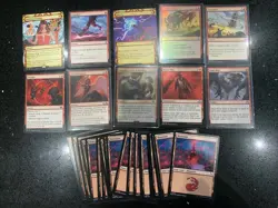 Mtg Small Red Bundle Inc. Faithless looting STX, Shock, Abrade, Basic Mountains - Image 1