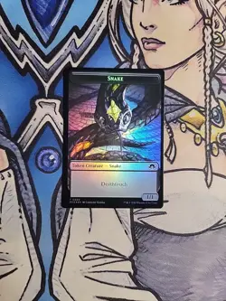1x Snake / Servo Dual-Sided FOIL Token - NM/M MH3 MTG Magic - Image 1