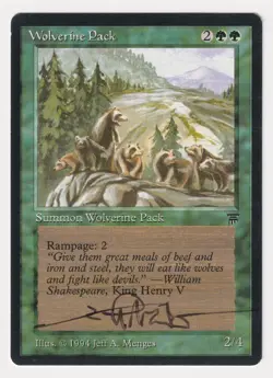 Signed Wolverine Pack Proof LP Legends Artist Jeff A. Menges 1994 MTG Magic AP! - Image 1
