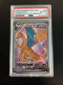 2020 Pokemon ChampionsPath Charizard V Elite TrainerBox Promo, SWSH 050 PSA10 - Image 1