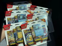 Pokemon Scarlet & Violet Surging Sparks 3 Pack Blister Zapdos Quagsire Lot of 6 - Image 1