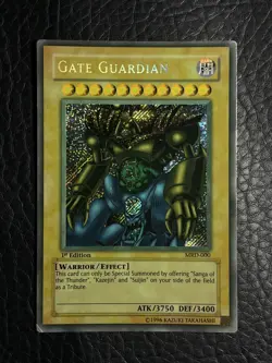 Yugioh Gate Guardian MRD-000 1st Edition Secret Rare Faded Misprint - Image 1