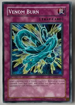 YuGiOh! VENOM BURN Card Lightly Played 1996 1st Edition TAEV-EN071 - Image 1