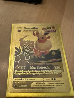 Flareon VMAX - SWSH180 Gold Foil FAN ART Display Card NM/M - Image 1
