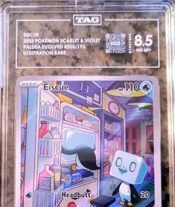 Eiscue Illustration RARE Pokemon Card TAG 8.5 NM/MT+ 205/193 Paldea Evolved 2023 - Image 2