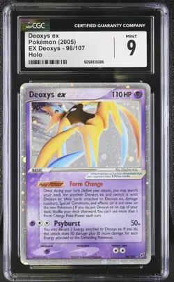 CGC 9 MINT Deoxys ex 2005 EX Deoxys 98/107 Holo Pokemon Card - Image 1
