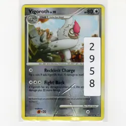Pokemon TCG Vigoroth 64/127 DPP Platinum Reverse Holo Uncommon Card EN-DMG 2009 - Image 3