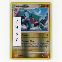 Pokemon TCG Toxicroak 11/99 DPP Arceus Reverse Holo Rare Card EN-MP 2009 - Image 3