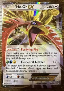 Pokemon Card Ho-Oh EX 92/122 Breakpoint Half Art Ultra Rare - Played Holo - 2016 - Image 1