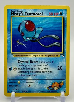Misty's Tentacool 57/132 Gym Heroes Set Unlimited Uncommon Vintage Pokemon Card - Image 1