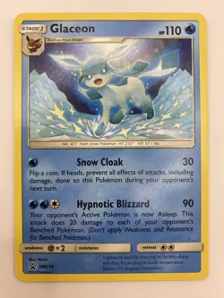 Glaceon SM238 Black Star Promo Non Holo Sun & Moon Pokemon Trading Card TCG - Image 1