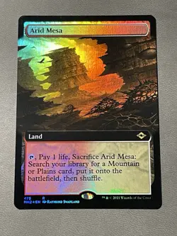 MTG Modern Horizons 2 Extended Art FOIL Arid Mesa NM - Image 1
