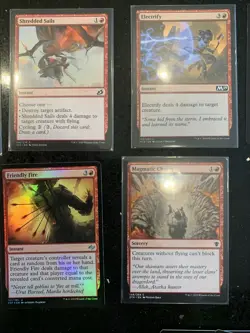 Mtg Small Red Bundle: Thrill Of Possibility, Chaos Warp, Foil Mountains (LCI) - Image 3