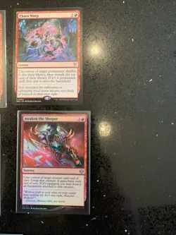 Mtg Small Red Bundle: Thrill Of Possibility, Chaos Warp, Foil Mountains (LCI) - Image 4