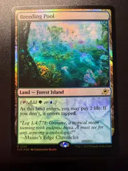 MTG #0251 Breeding Pool (Foil) Edge of Eternities Dual Forest Island - Image 1