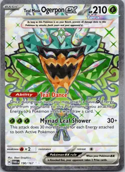 Teal Mask Ogerpon EX 190/167 NM Pokemon Card TCG - Image 1
