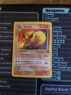 Pokemon Flareon Card Holo Rare 3/64 Jungle Set Unlimited Edition 1999 - Image 1
