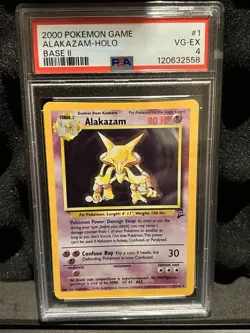 1999 POKEMON BASE SET II UNLIMITED #1 ALAKAZAM-HOLO PSA 4 - Image 1