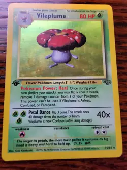 Vileplume 15/64 Jungle 1st Edition Holo Rare MP! (1999) WOTC Pokemon Card - Image 1