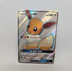 Pokemon TCG Eevee GX SM242 Full Art Holo Rare Promo S&M Black Star Promo Card NM - Image 1