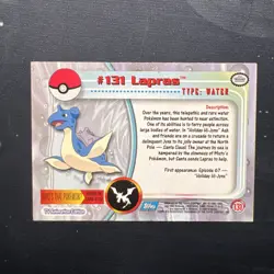 Lapras Topps Pokemon TV Animation Edition Series 3 #131 2000 - Image 2